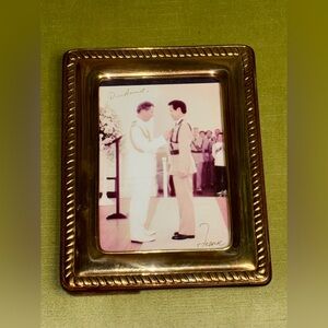 Italian Sterling Silver Frame W/ Mahogany Back Stamped 925 * sterling 5X7